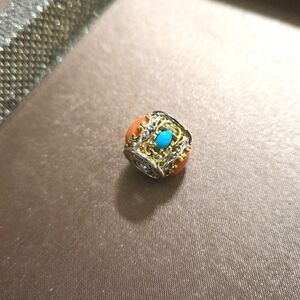 Gems En Vogue Two-Tone Coral Turquoise Bead Charm